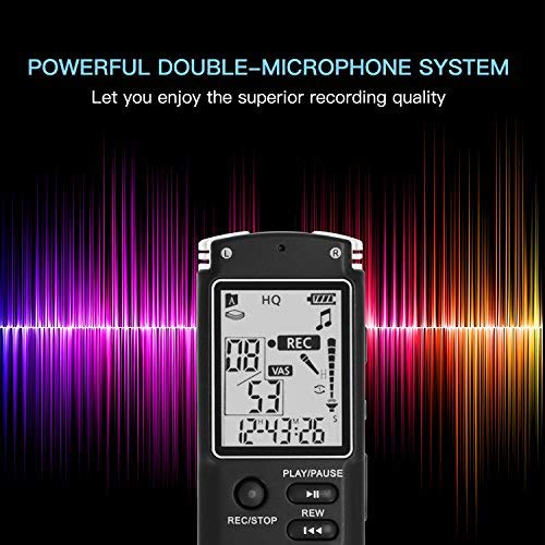 16GB Digital Voice Recorder-Mini HD Voice Recorder 580 Hours Recordings Capacity-Sound Recorder MP3 Player for Lectures/Meetings/Interview