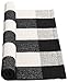 Buffalo Check Rug Checkered Plaid Cotton Mat Woven Black White Striped Area Rugs with Non Slip Pad for Outdoor Kitchen Living Room Bathroom Decor,23.6