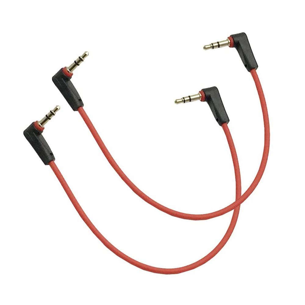 LiKuCo 2Pack Short 8inch Right Angle 3.5mm Male to Right Angle 3.5mm Male Aux Audio Cable/Aux Cord For Headphone, Car Audio Jack, Stereo Speaker, MusicPlayer with Gold Plated