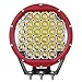Primelux 8-inch 14400 Lumens Off Road LED Driving Light - 32x5W Cree Spot Beam for Jeep Wrangler JK TJ Cherokee XJ GMC Ford Raptor - PC Lens Cover - Waterproof IP67 (Red Ring)
