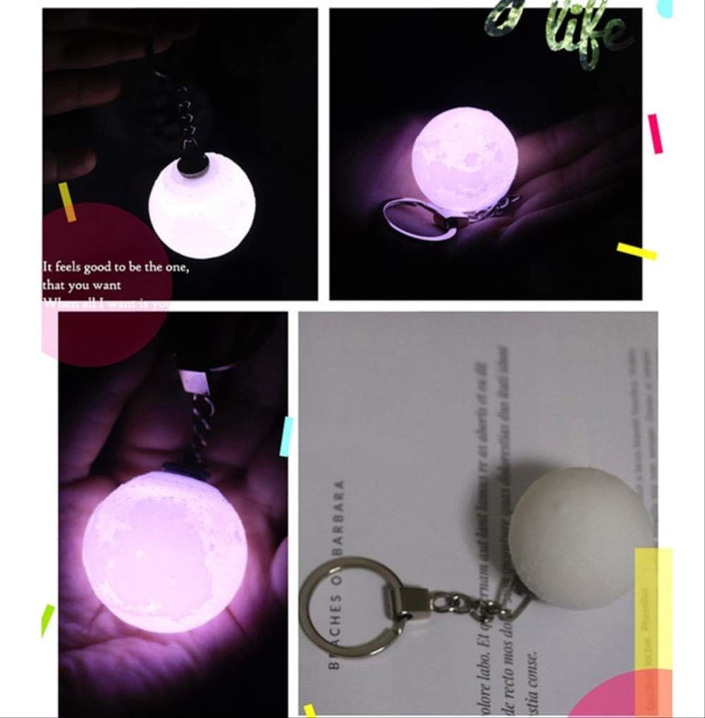 TVKL Night Light Moon Light 3D Print Moon Globe Lamp, 3D Glowing Moon Lamp with Stand, Luna Moon Lamp Night Light for Home Bedroom Decor Children DIA-8CM Keychain