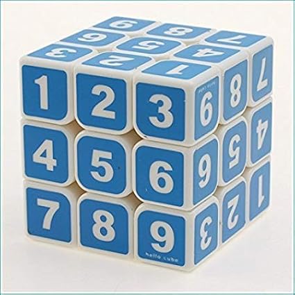 Jden Sudoku Cube-Brain Teaser-Printed Stickerless Cube with Free Sticker Coloured Number Cube