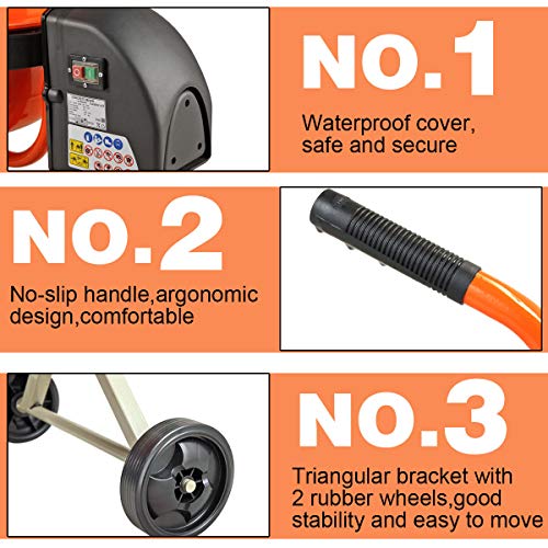 2-1/5 Cu Ft Electric Concrete Cement Mixer Mortar Mixing Stucco Seeds Portable Barrow Machine,Orange