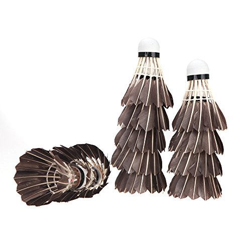 High Quality 12PCS Black Shuttlecocks Badminton Goose Feather Cork Outdoor Sports Accessories - Thumbnail 2