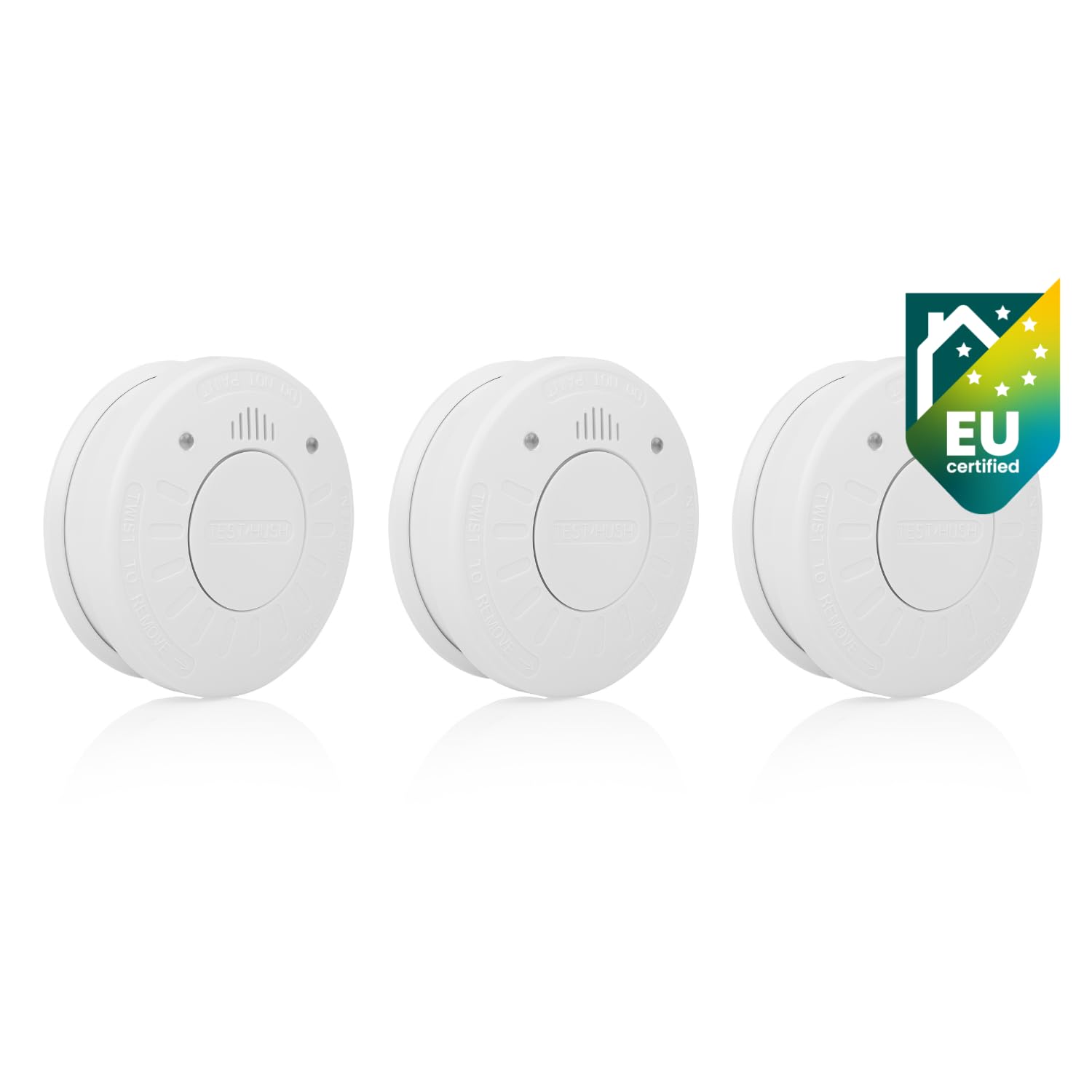 Smartwares RM520/3 Optical Smoke Detector, 3 Pack, 10 Year Battery, Test Button, Q Label