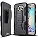 Galaxy S6 Edge Case, Samsung Galaxy S6 Edge Case, Starshop [Heavy Duty] Dual Layers Kickstand Case and Locking Belt Clip (Black)