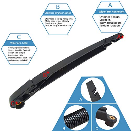 Rear Windshield Wiper & Arm Blade fit for 2013-2018 Nissan Rogue Pathfinder
