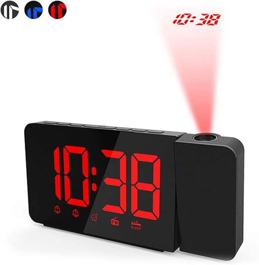 NANANA Despertador Digital Proyector, Radio LED Grande de FM ...