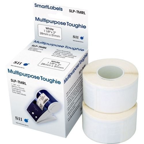 Seiko SLP-TMRL (28x51mm) Tough Multi-Purpose Labels (White) - 2 Rolls of 440 Labels