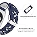 UMTELE Soft Silicone Replacement Band Sport Strap with Ventilation Holes for Apple Watch Nike+, Series 2, Series 1, Sport, Edition, Blue/White
