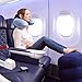 Travel Foot Rest Pillow Set: Inflatable Adjustable Height Feet & Neck/Head Cushions For Adults, Toddlers & Kids | Washable Neck Support For Car, Train, Bus & Airplane| Patented Quick Inflation