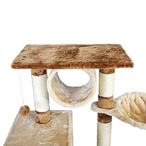 HUIO Cat Climbing Torre Cat Toys Un Sisal Naturale Rope Accessori Cathead Toy Cat Tiragraffi for Animali per Le Medie…