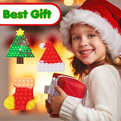 Hasoar 3 Pack Christmas Fidget Toys Set, Sensory Fidget Packs Christmas