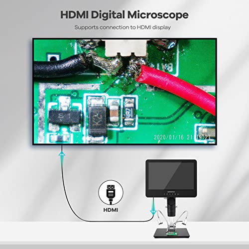 Andonstar AD249S HDMI Digital Microscope 10.1 Inch 2000x for Adults UHD Video Recorder 3 Lens 2160P Soldering Coin Biological Kit