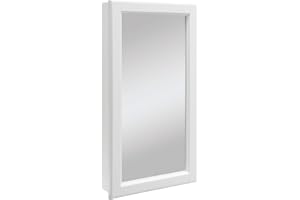 Design House 545111-WHT Wyndham Medicine 16-Inch Durable Assembled Frame Bathroom Wall Cabinet with Mirrored Door, 4.75" X 16" X 30", Semi-Gloss White Finish