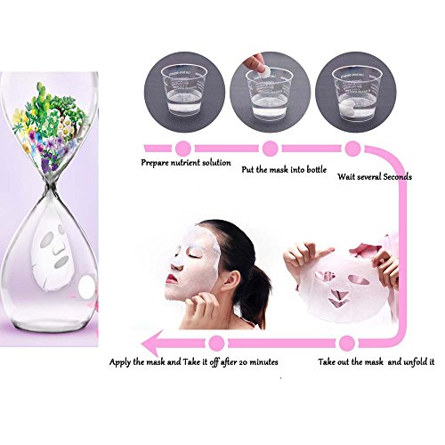 Like U Compressed Facial Sheet Mask DIY Face Compressed Mask Paper for Skin Face Care-50pcs Natural Wrapped Treatment Mask with 2 Free Mask Bottles - Thumbnail 4