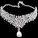 Carinloing's Lady Hair Rhinestones Flowers Headdress Tiara Wedding Bridal Wear Jewelry Frontlet with Back Chain