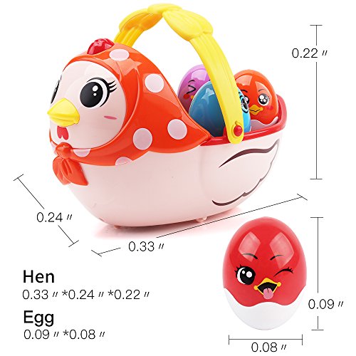 image for Amy & Benton Easter Toy Hen and Chicken Eggs for 1-5 Year Old Baby Kid