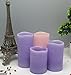 Adoria Advent Flameless LED Candles Set 4-Real Purple and Pink Pillar Candles Battery - 3pcs Purple(Tall 4/5/6 Inch) and 1pc Pink(Tall 6 Inch)-Unscent -Color Changing,Home Decor. Camping, Praying