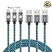 SGIN Micro USB Cable,3-Pack 10ft Nylon Braided Charging Cord - Extra Long USB 2.0 Sync and Charge for Android Devices, Samsung Galaxy, Sony, Motorola Nokia,and More(Green Black)
