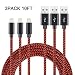 LSXD Charger Cable Compatible with Smart Phones Fast Charging and Data Sync Charger Cable (red, 10ft 3 Pack)