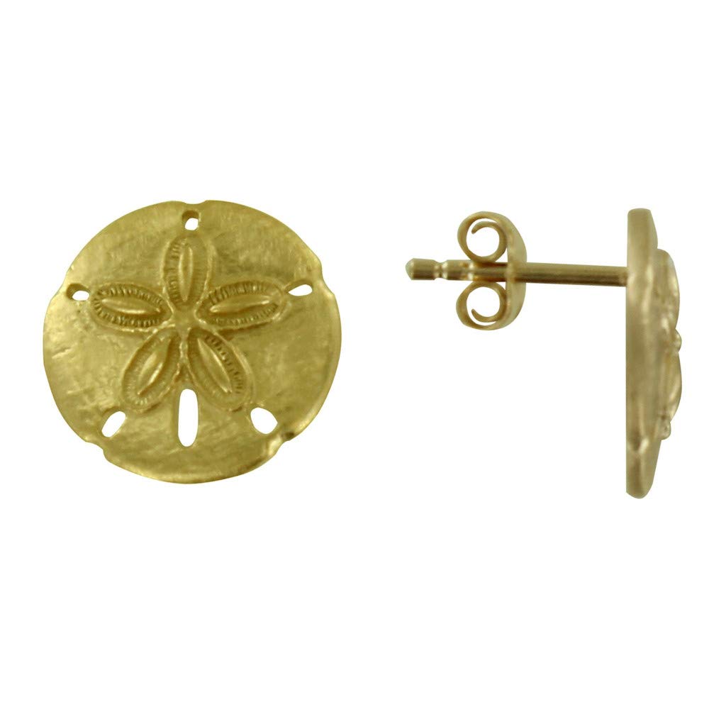 LES POULETTES BIJOUX - Gold Plated Earrings Round Sand Dollars