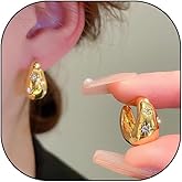 Chunky CZ Star Hoop Earrings for Women Vintage Thick Rhinestone Star Small Huggie Earrings Minimalist Crystal Cuff Hoop Earrings Wedding Accessories