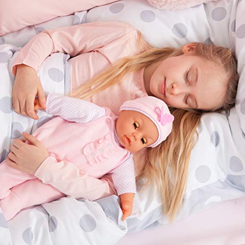 Bayer Design 94694AD, Funktionspuppe, Interaktive Piccolina Magic Eyes, mit Zubehör, Puppe schließt die Augen, spricht… – Bild 7