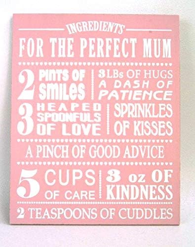 Mothers Mum Plaque Sign For The Perfect Mum Recipe Amazon Co Uk Kitchen Home