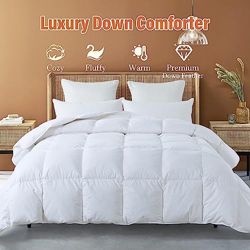 Cosybay Feather Down Comforter All Season White King Size Down Duvet