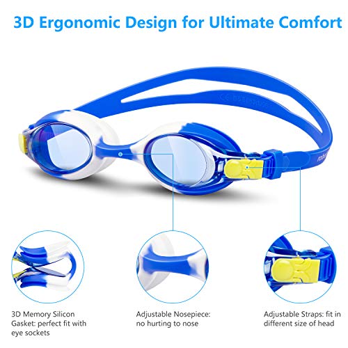 rabofly Swim Goggles, Kids Swimming Goggles No Leaking Anti Fog UV Protection - Image 3