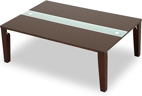 Amazon Co Jp Lowya ロウヤ テーブル ローテーブル 折りたたみ 木製 ガラス おしゃれ 90 60cm ブラウン ホーム キッチン