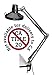 Alvin CL1755–B Swing-Arm Lamp Fluorescent, 45 Inches Reach, 3 Prong Grounded Power Cord, Electronic Ballast, Metal Mounting Clamp, Black, 26 – 75w