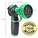 SC Water Metal Garden Hose Nozzle Anti Leak Heavy Duty- 10 Pattern Anti Rust No Squeeze Sprayer -High Pressure Attachment- For Car Wash Water Plants +1 Year Manufacturer Warranty