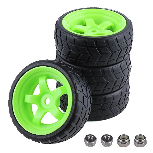 4pcs-Pack 26mm Width RC Rubber Tires Plastic Wheel Rims 12mm Hub Mount For Redcat HSP 1:10th On Road Car Touring