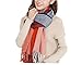 ENJOY-LIFE LONHEO Womens Fashion Long Shawl Winter Warm Lattice Scarf with a Barrette (Red+Blue)