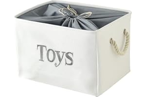 INough Toy Storage for Kids Toy Box Lightweight Collapsible Toy Storage Organizer Toys Bin with Handle, Storage Baskets for Kids, Boys, Girls, Nursery Room (Large, Toys)