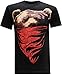 tees geek California Republic (Red Bandana Bear) Men's T-Shirt - (Medium) - Black