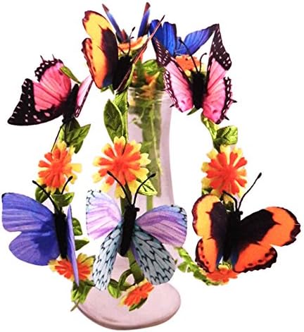 -Colorful Butterfly Headband- Flower Hair Band Reality Garland Crown for Girls Baby