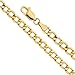 14k Yellow Gold Hollow Men's 3.5mm Cuban Curb Chain Necklace with Lobster Claw Clasp