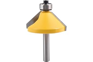 KATUR 45 Degree Chamfer and Bevel Edging Router Bit, Carbide Tipped Chamfer Router Bit with 1/4 Inch Shank, Woodworking Milli