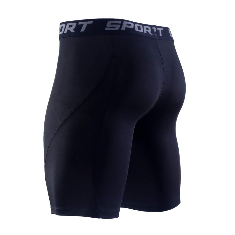 JOJEN Anooma Men’s 3 Pack Sport Compression Shorts for Workouts Running Cycling Training Weightlifting -Moisture Wicking Athletic Supporter (M, 3 Pack: Black,Grey,Blue)