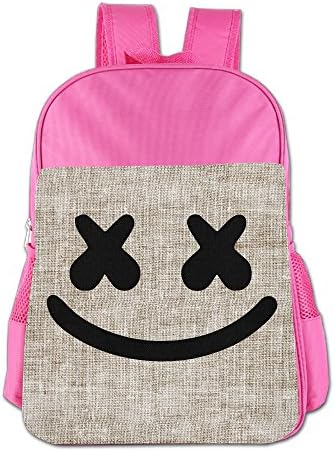 4-16 Years Kids Marshmello Face Marshmello Tour Backpack School Bag (2 Colors) Pink