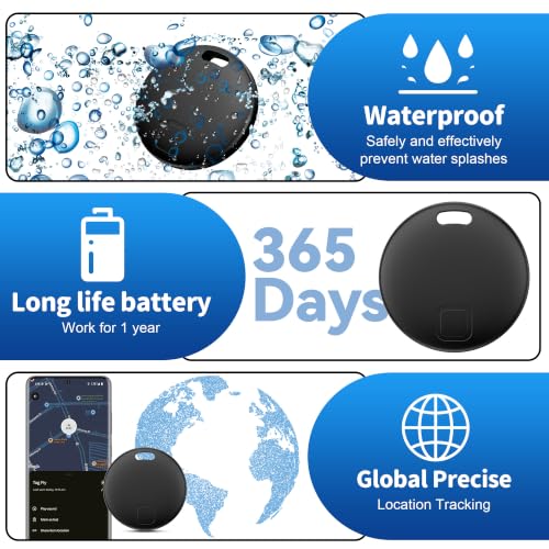 Air Tracker Android, 4 Pezzi Smart Tracker Trova Oggetti (Nero) | Bluetooth Tracker con Google's Find Hub(Solo Android), Air Smart Tracker Localizzatore Chiavi per Chiavi/Bagagli/Portafogli