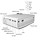COOQI Projector, Mini LED Portable Pocket Projector Support 1080P with Audio, AV, HDMI, SD Card Slot, USB, VGA for Home Theater Video Projector White