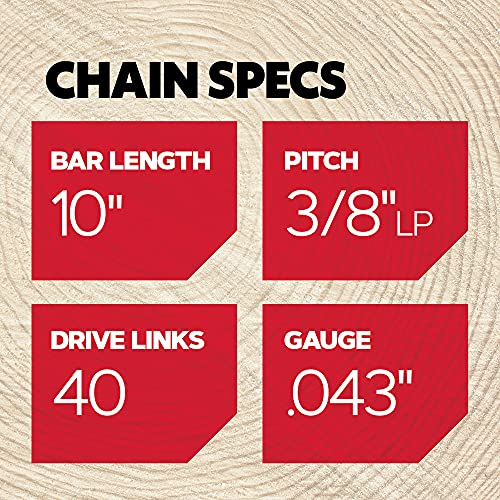 Oregon Chainsaw Chain for 10" Bar, 3/8" LP, .043" Gauge, 40 Drive photo 10