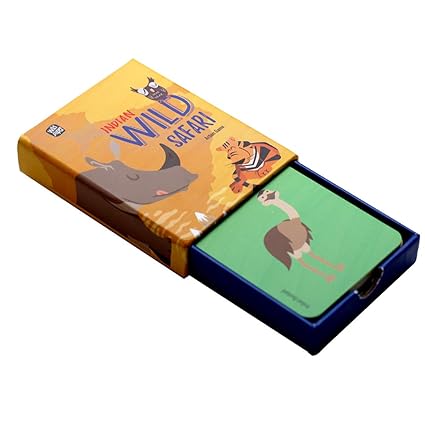 Wildpaper - Wild Safari Educational Flash Card Game | 32 Cards for Kids | Learn About Indian Wildlife | Colourful Illustrations | Action Game | Ages 3 & Up
