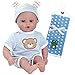 Adora PlayTime Beary Blue Washable Soft Cuddly Body Play Baby Doll with Polka Dot Fleece Blanket Bundle, 13
