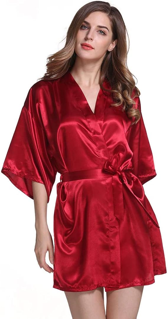 bademantel damen kurz satin