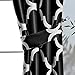 Melodieux Moroccan Fashion Room Darkening Blackout Grommet Top Curtains for Living Room, 52 by 84 Inch, Black (1 Panel)